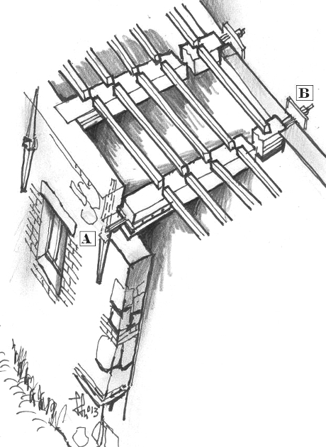 Vallerano - Trave con funzione di catena, schema