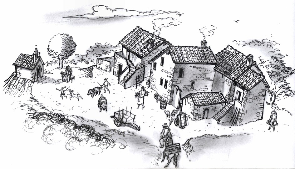 Il Casalino ricostruito da Luciano Scali da un disegno del Romagnoli
