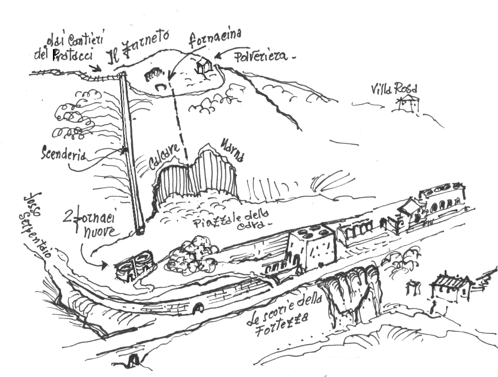 Poggio del Farneto - disegno di Luciano Scali