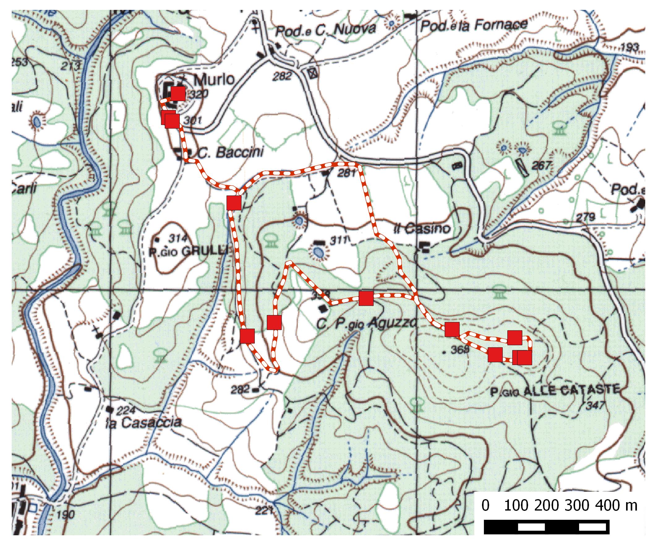 Mappa Sentiero archeologico Poggio Civitate