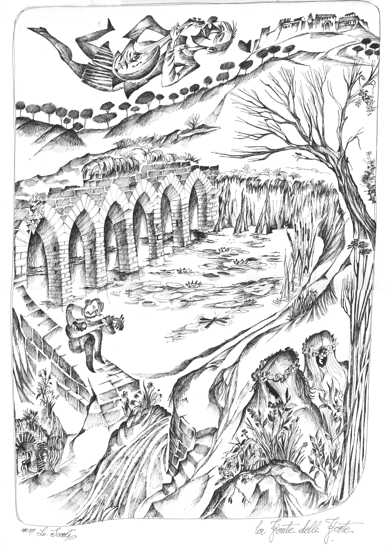La Fonte delle Fate - disegno di Luciano Scali