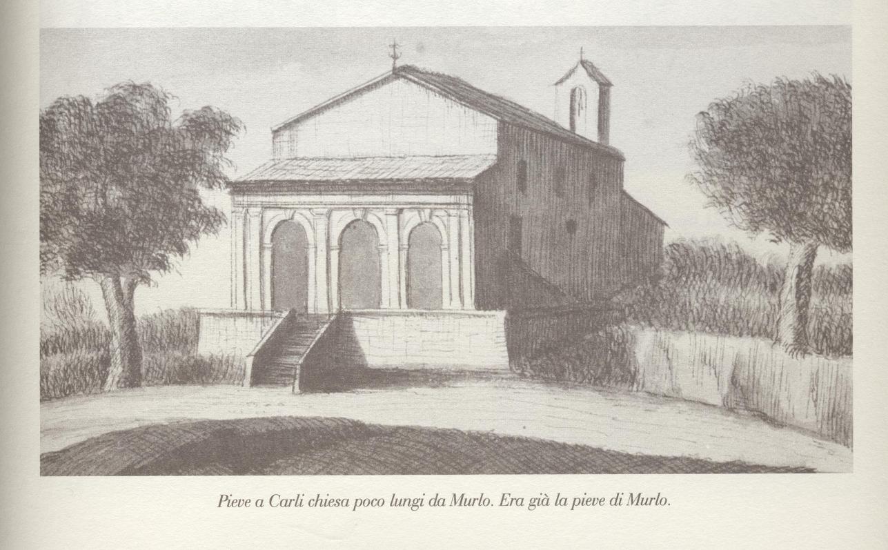 Pieve a carli in un disegno del Romagnoli