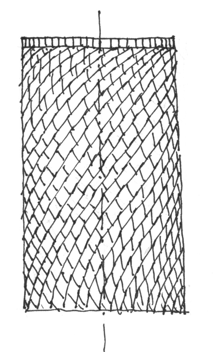 Volta a botte con mattoni in diagonale - disegno di Luciano Scali