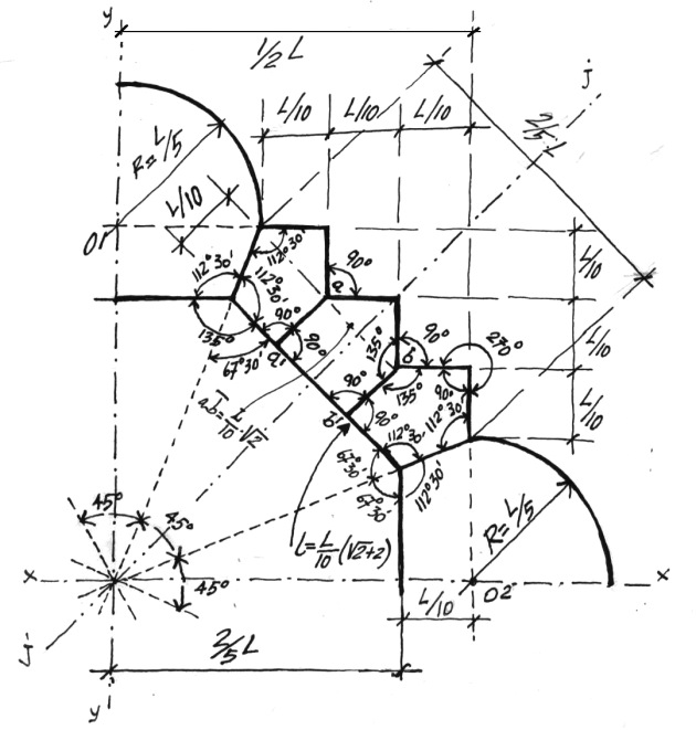 Pilastro composito: le nervature - disegno di Luciano Scali