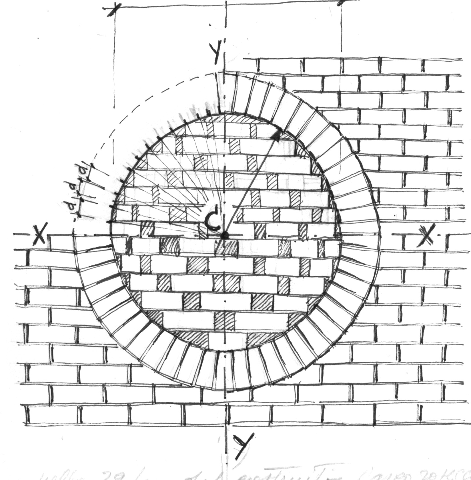 Il rosone - disegno di Luciano Scali