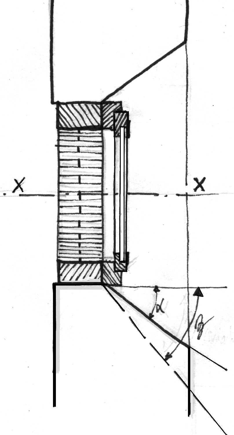 Il rosone, sezione  - disegno di Luciano Scali