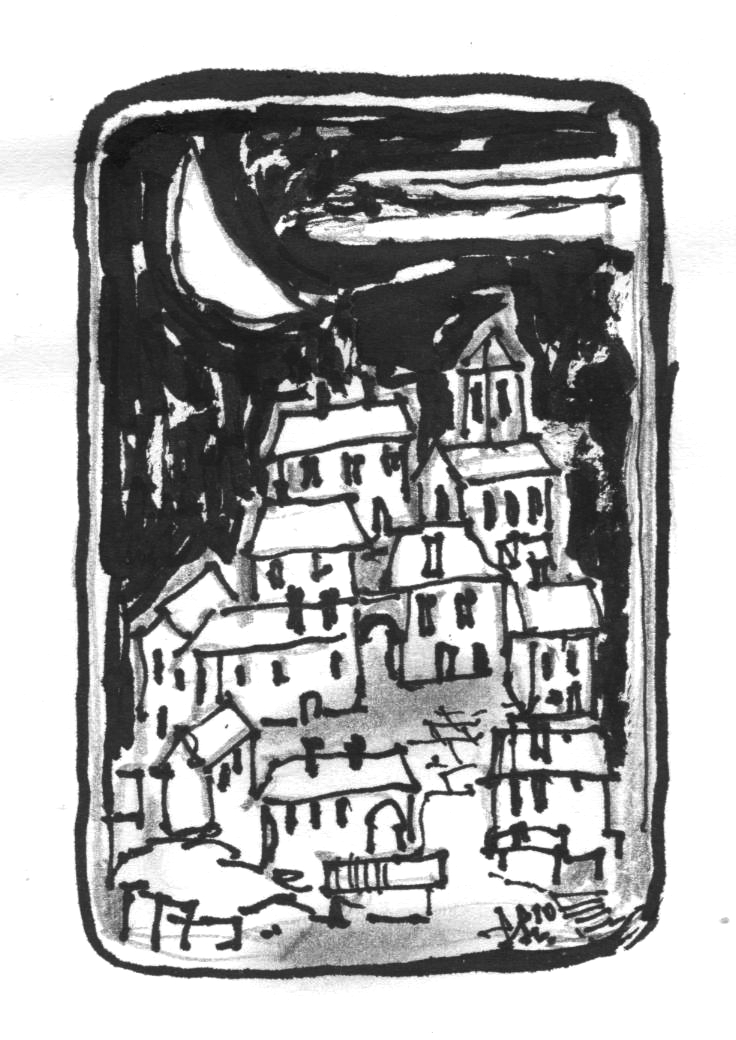 Vecchio Borgo - disegno di Luciano Scali