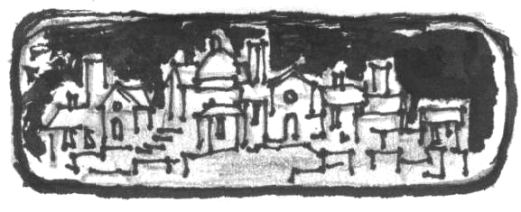 Vecchio borgo - disegno di Luciano Scali