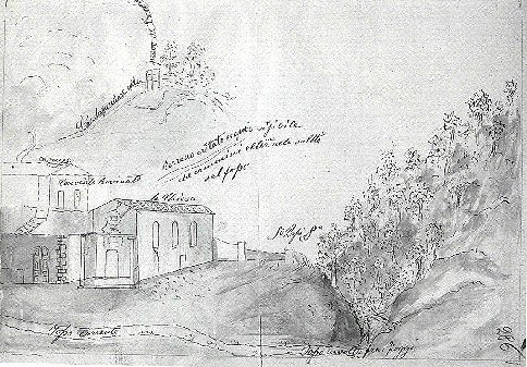 Montespecchio in una copia ottocentesca di un disegno del XVII secolo