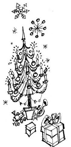 Albero di Natale - disegno di Luciano Scali