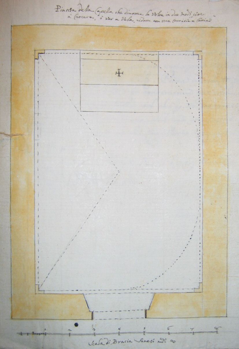 Cappella di Santa Caterina alle Ruote della Cucculeggia - Pianta (1723)