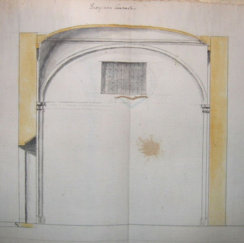 Cappella di Santa Caterina alle Ruote della Cucculeggia - Sezione longitudinale (1723)