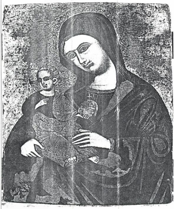Madonna col Bambino dalla Chiesa di S. Pietro a Radi. Antica effige presso la Soprintendenza alle Belle Arti di Siena