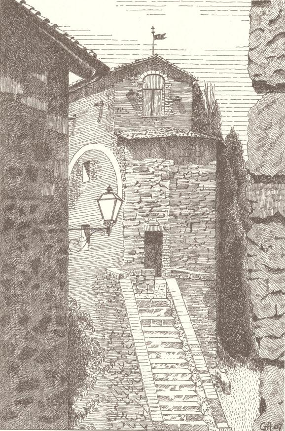 San Quirico_Porta ai Cappuccini-dentro le mura - disegno di Agostino Golinelli