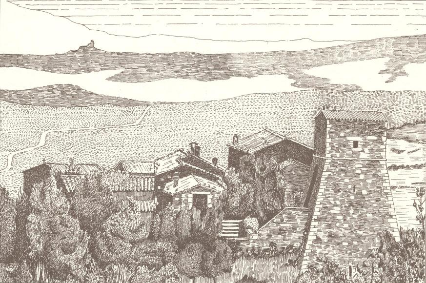 Vignoni Alto - disegno di Agostino Golinelli